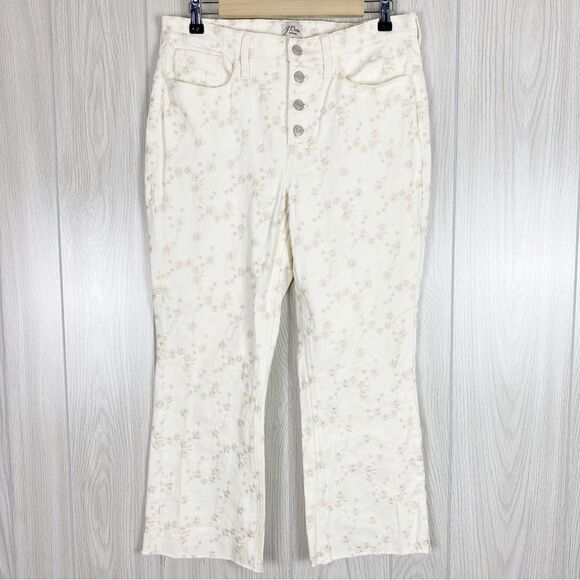 J. Crew Denim - J. Crew | White Floral Embroidered Billie Demi Door Cropped Jeans Size 29